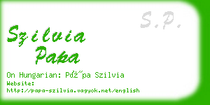 szilvia papa business card
